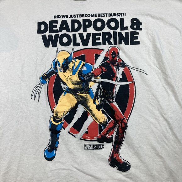 Marvel Deadpool Wolverine Best Bubs Movie Graphic T-shirt Men 2XL Beige - Picture 2 of 7